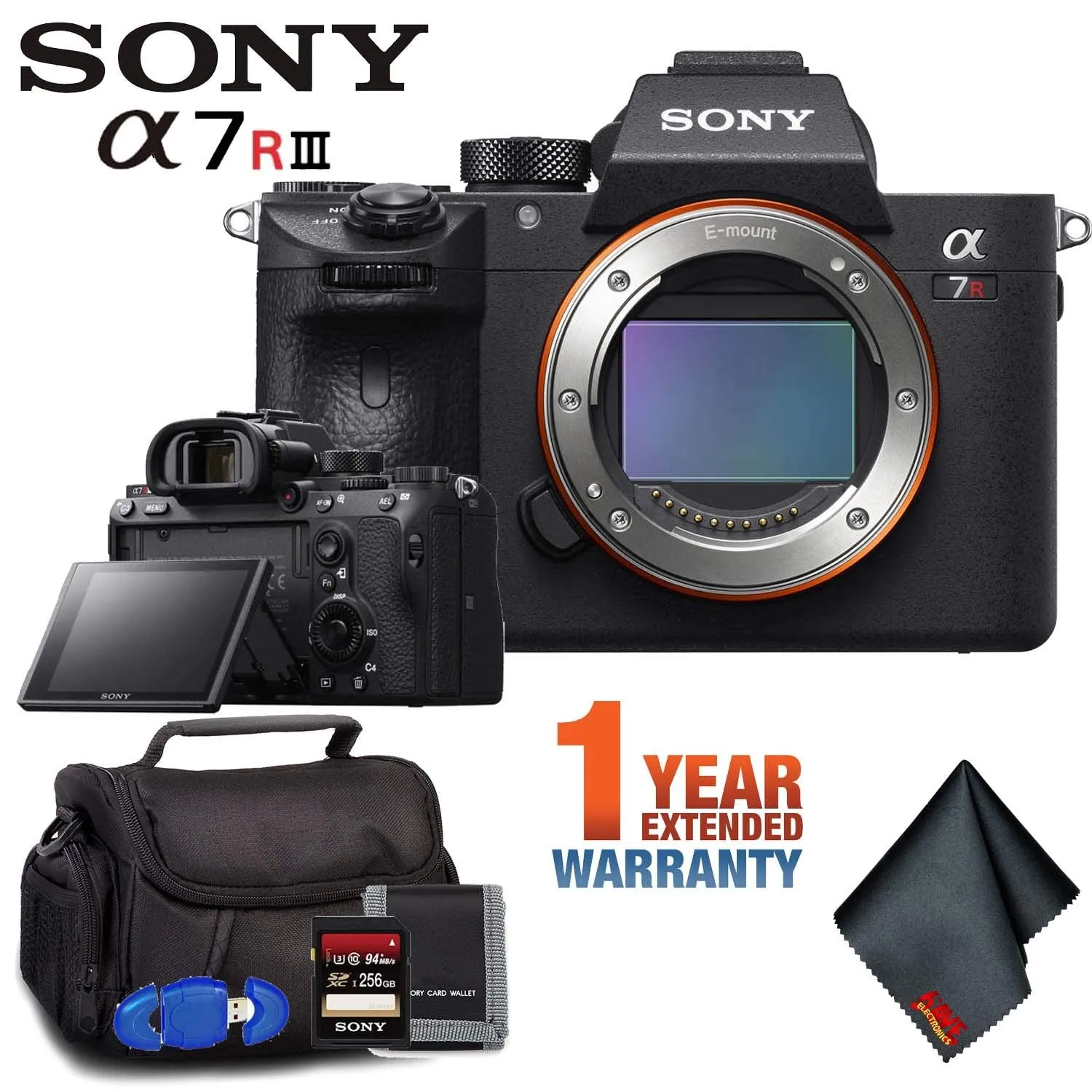 Sony Alpha a7R III Mirrorless Digital Camera (Body Only) Base Accessory Kit   Extended Warranty Bundle