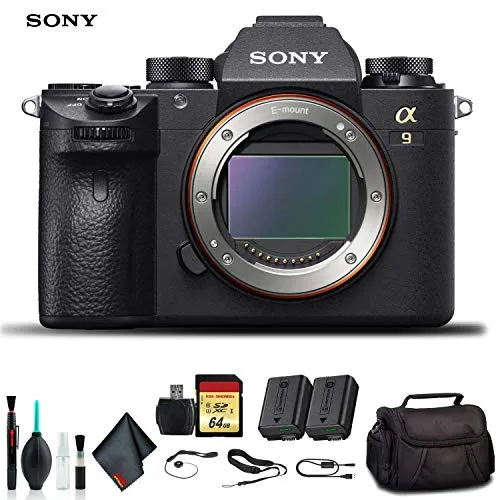 Sony Alpha a9 Mirrorless Camera ILCE9/B With Soft Bag, Additional Battery, 64GB Memory Card, Card Reader , Plus Essential Accessories