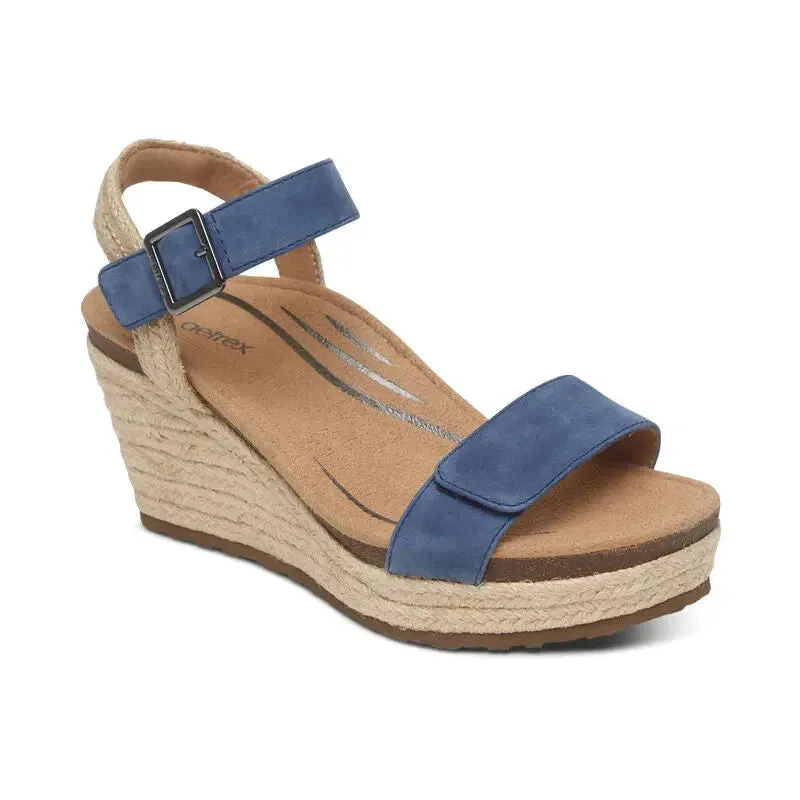 Sydney Quarter Strap Espadrille Wedge - In Multi Colors