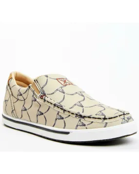 Twisted X Women's Steerhead Skull Print Slip-On Casual Shoe Moc Toe WCA0057