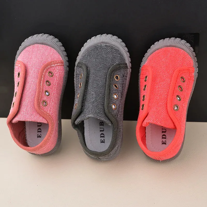 Unisex Toddlers Fashion Slip-on Comfortable Canvas Button Eye Anti Slip Breathable  Sneakers  Kids Casual Sports  Shoes E8063