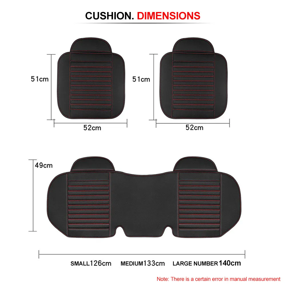 Universal Pu Leather Car Seat Cushion Anti-Slip Car Interior Breathable Seat Cover Cushion For Auto Supplies (Black)