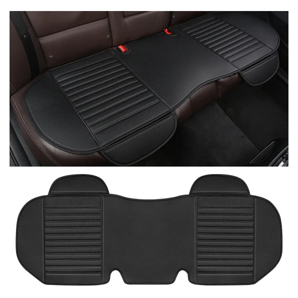 Universal Pu Leather Car Seat Cushion Anti-Slip Car Interior Breathable Seat Cover Cushion For Auto Supplies (Black)