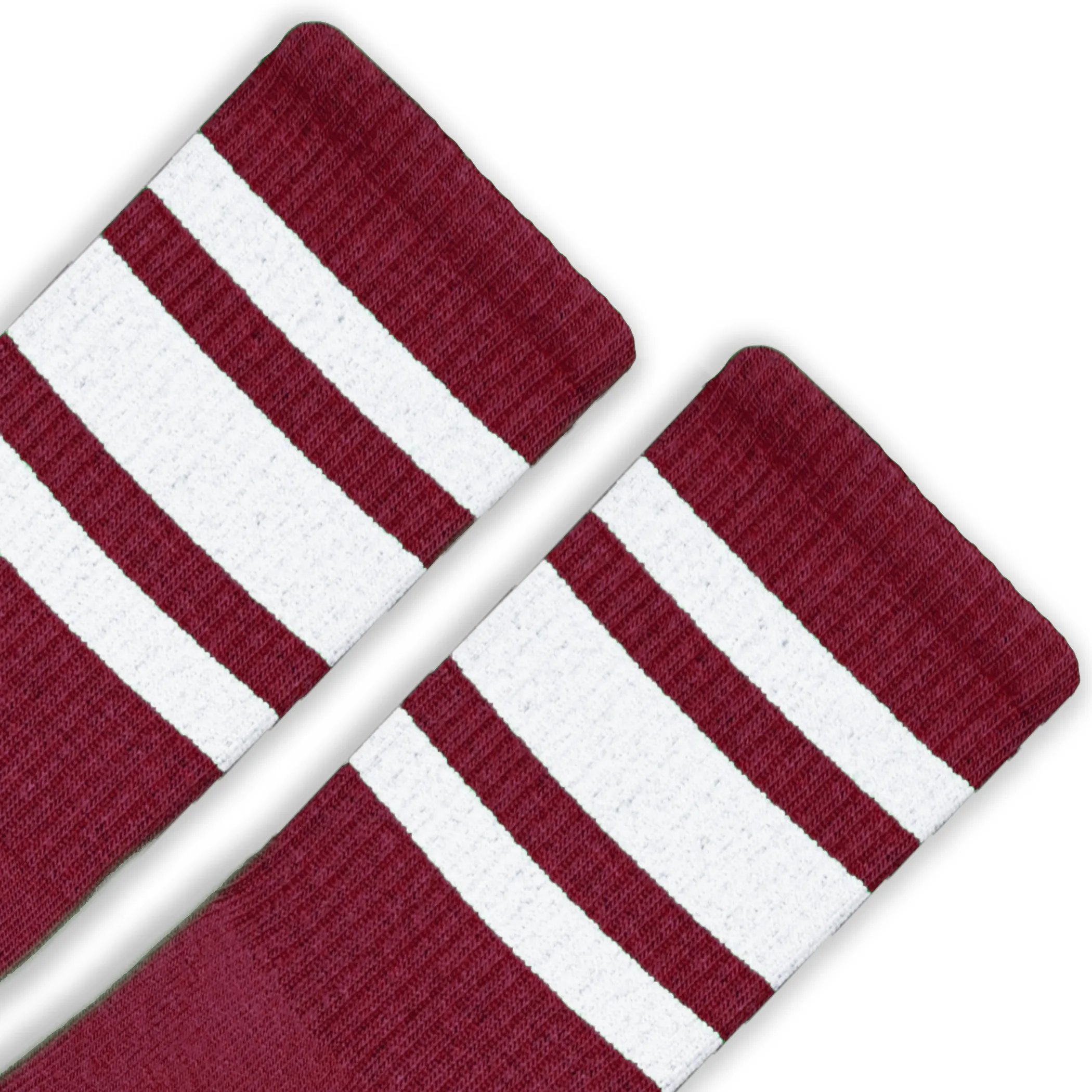 White Striped Socks | Maroon