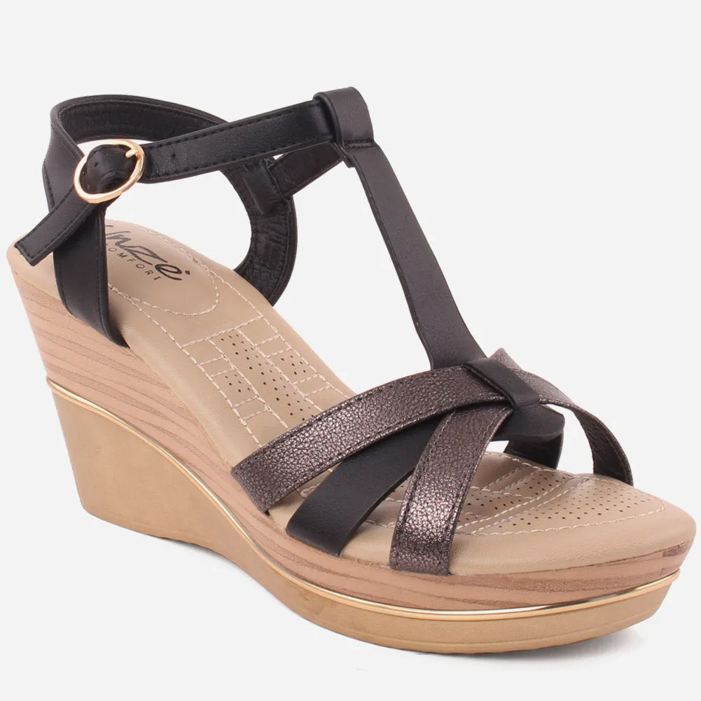 Women" TULIP" Mullti Color Ankle Starp Wedge Sandals