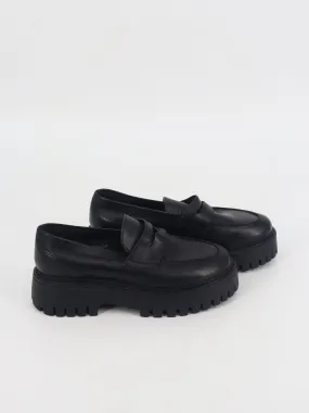 Women's Leather Moccasin,Black