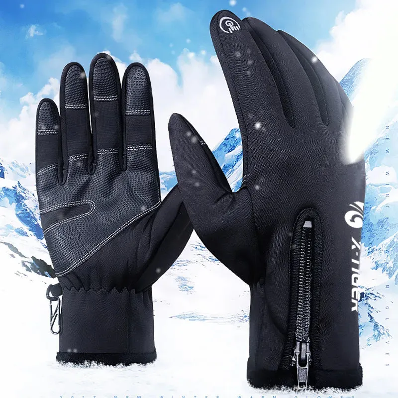 X-Tiger Winter Cycling Bicycle Gloves Windproof Thermal Warm Fleece Gloves Men Women Motorcycle Snow Skiing Sport Bike Gloves